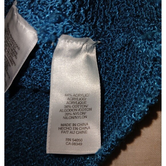 Jones New York Heavy Knit Sweater Vest Sz Small Turquoise Blue Preppy Button - Picture 6 of 6